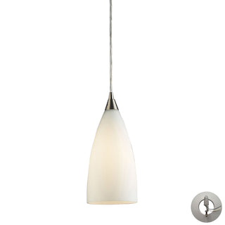 Vesta 5'' Wide 1-Light Pendant - Satin Nickel with White Glass (Includes Adapter Kit)