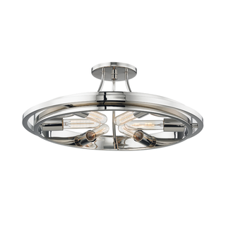 Chambers Semi Flush Polished Nickel