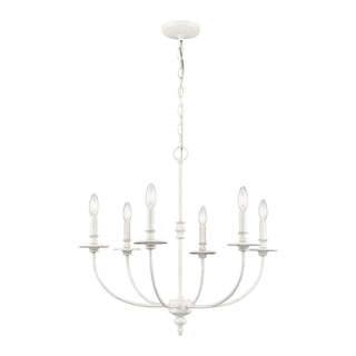 Hartford 25'' Wide 6-Light Chandeliers - Farmhouse White