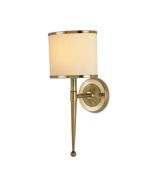 Primo Brass Wall Sconce, Cream Shade