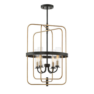 Kearney 4-Light Pendant in Vintage Black with Warm Brass Vintage Black with Warm Brass