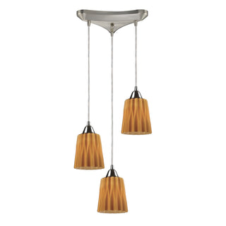 Angles 3-Light Pendant in Satin Nickel