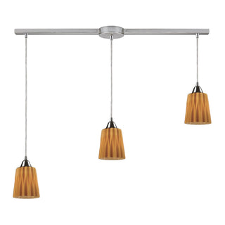 Angles 3-Light Linear Pendant in Satin Nickel