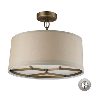 Baxter 16'' Wide 3-Light Semi Flush Mount - Brushed Antique Brass