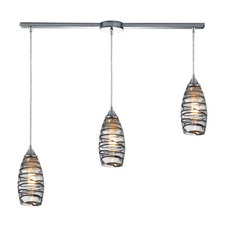 Twister 36'' Wide 3-Light Pendant - Polished Chrome