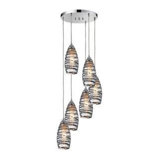 Twister 14'' Wide 6-Light Pendant - Polished Chrome