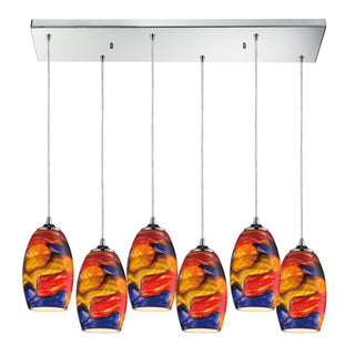 Surrealist 33'' Wide 6-Light Pendant - Polished Chrome