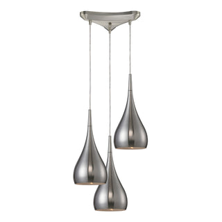 Lindsey 10'' Wide 3-Light Pendant - Satin Nickel