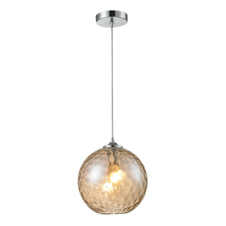 Watersphere 10'' Wide 1-Light Pendant - Polished Chrome with Amber