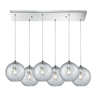 Watersphere 30'' Wide 6-Light Pendant - Polished Chrome with Clear