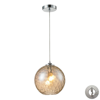 Watersphere 10'' Wide 1-Light Pendant - Polished Chrome with Amber (Includes Adapter Kit)