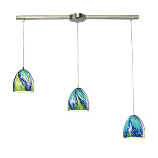 Colorwave 36'' Wide 3-Light Pendant - Satin Nickel