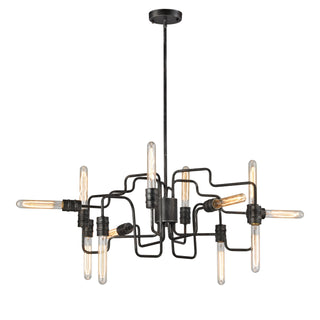 Transit 29'' Wide 12-Light Chandeliers - Silvered Graphite