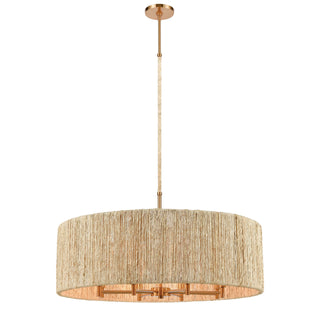 Abaca 33'' Wide 8-Light Chandeliers - Satin Brass