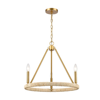 Abaca 20'' Wide 3-Light Chandeliers - Brushed Gold