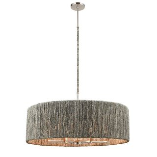 Abaca 33'' Wide 8-Light Chandeliers - Polished Nickel