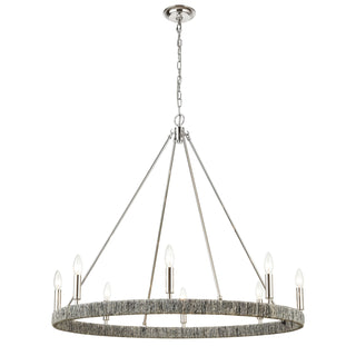 Abaca 36'' Wide 8-Light Chandeliers - Polished Nickel