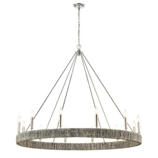 Abaca 48'' Wide 12-Light Chandeliers - Polished Nickel