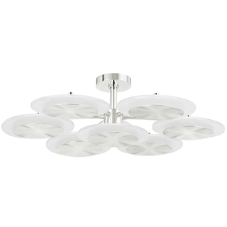 7 LIGHT SEMI FLUSH POLISHED NICKEL