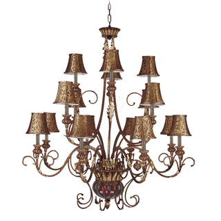 Charlotte 55'' Wide 18-Light Chandeliers - Brown