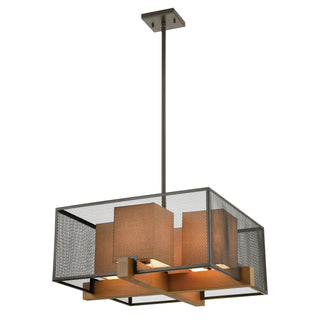 Crossbeam 25'' Wide 4-Light Chandeliers - Oil Rubbed Bronze