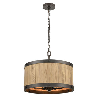 Wooden Barrel 19'' Wide 6-Light Chandeliers - Oil Rubbed Bronze