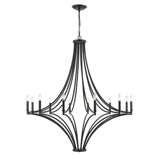 Spanish Villa 48'' Wide 12-Light Chandeliers - Charcoal