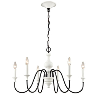 Val de Loire 28'' Wide 6-Light Chandeliers - White