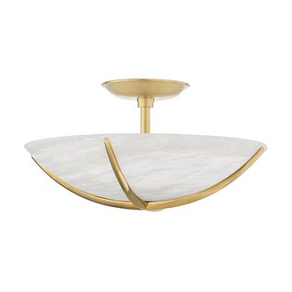 Wheatley Semi Flush Aged Brass