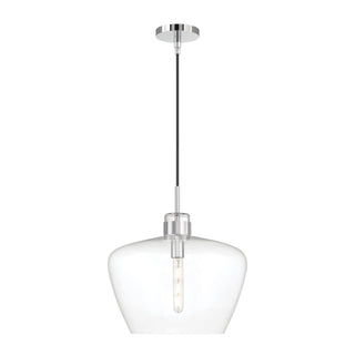 Aurora 1-Light Glass Pendant - Chrome