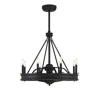 Lyon 8-Light Fan D'Lier in 
Matte Black Matte Black