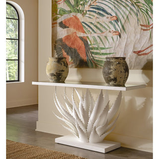 Agave White Console Table