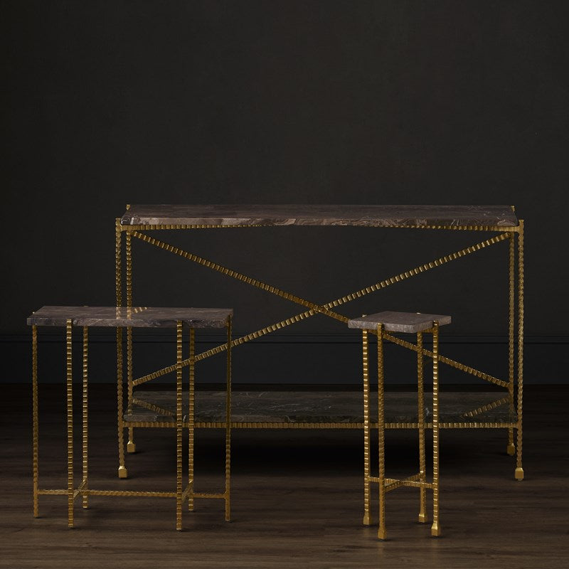 Flying Gold Marble Side Table