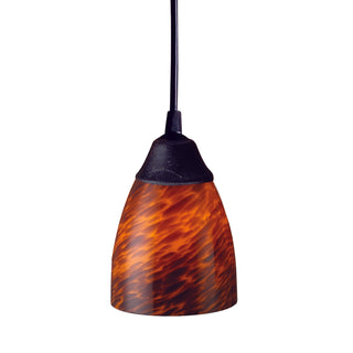 Classico 5'' Wide 1-Light Pendant - Dark Rust with Espresso Glass