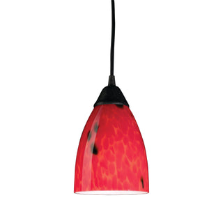 Classico 5'' Wide 1-Light Pendant - Dark Rust with Fire Red Glass (LED)