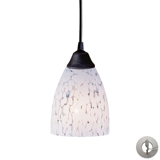 Classico 5'' Wide 1-Light Pendant - Dark Rust with Snow White Glass (Includes Adapter Kit)