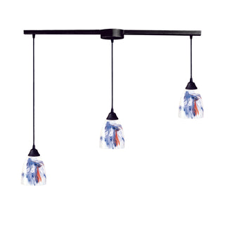 Classico 36'' Wide 3-Light Pendant - Dark Rust with Mountain Glass