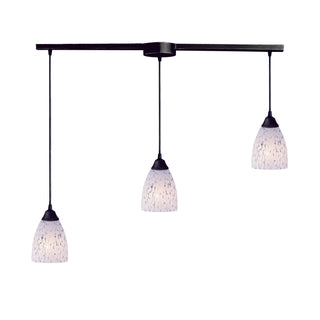 Classico 36'' Wide 3-Light Pendant - Dark Rust with Snow White Glass