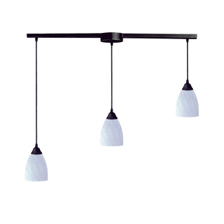 Classico 36'' Wide 3-Light Pendant - Dark Rust with Simple White Glass