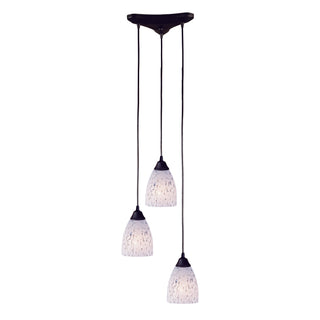 Classico 10'' Wide 3-Light Pendant - Dark Rust with Snow White Glass