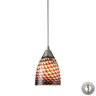 Arco Baleno 5'' Wide 1-Light Pendant - Satin Nickel with Cocoa Glass (Includes Adapter Kit)