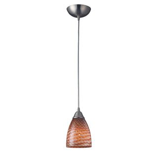 Arco Baleno 5'' Wide 1-Light Pendant - Satin Nickel with Cocoa Glass