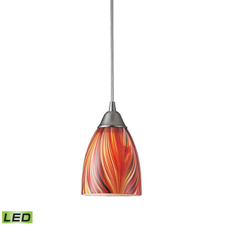 Arco Baleno 5'' Wide 1-Light Pendant - Satin Nickel with Multicolor Glass (LED)