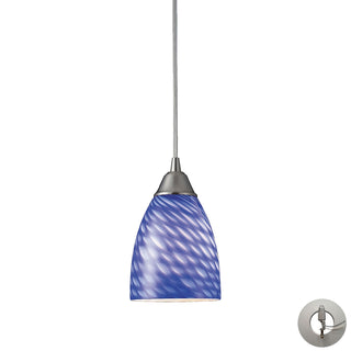 Arco Baleno 5'' Wide 1-Light Pendant - Satin Nickel with Sapphire Glass (Includes Adapter Kit)