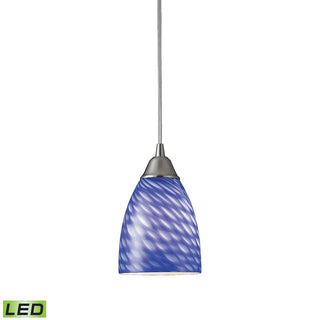 Arco Baleno 5'' Wide 1-Light Pendant - Satin Nickel with Sapphire Glass (LED)