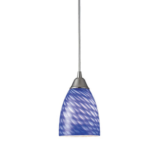 Arco Baleno 5'' Wide 1-Light Pendant - Satin Nickel with Sapphire Glass