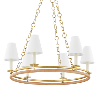 SWANTON CHANDELIER AGED BRASS