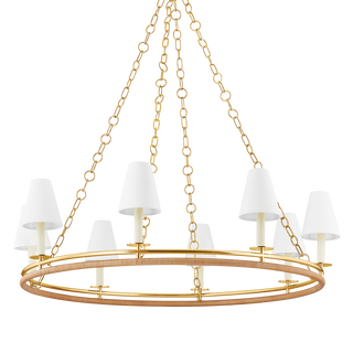 SWANTON CHANDELIER AGED BRASS