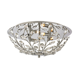 Crystique 17'' Wide 4-Light Flush Mount - Polished Chrome