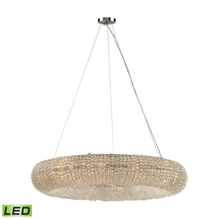 Crystal Ring 12-Light Chandeliers in Chrome with Clear Crystal Beads - Includes LED Bulbs